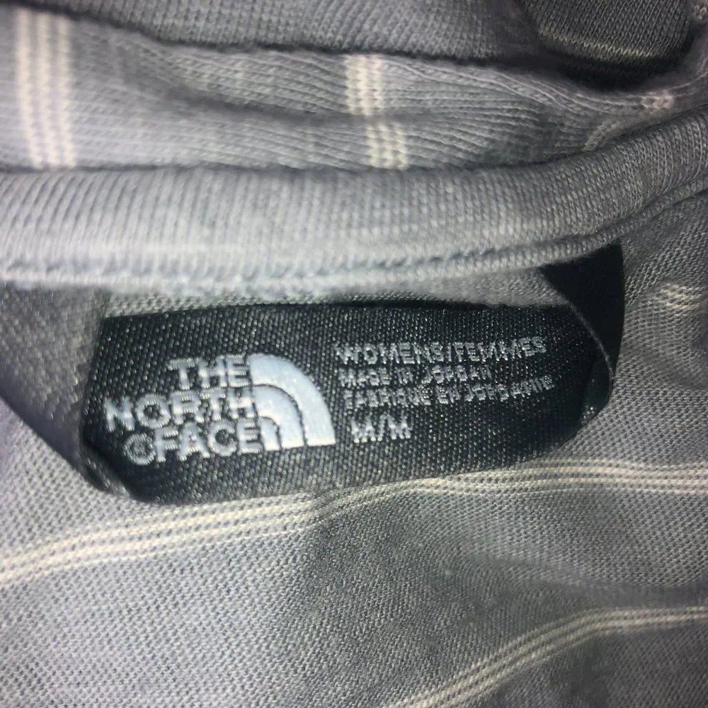 The North Face T-shirt Gray White Stripes Women's M/M‎ - Picture 7 of 14